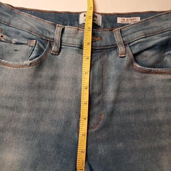 Kensie Jeans Size 6/28 The Ultimate High Rise Skinny Light Wash Distressed Ankle - Picture 8 of 10